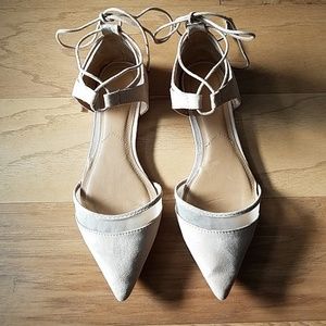 ZARA cut out lace up flats sz 7.5